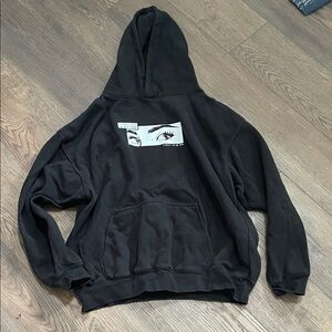 Black Graphic Hoodie Sweatshirt - Men's Casual Pullover